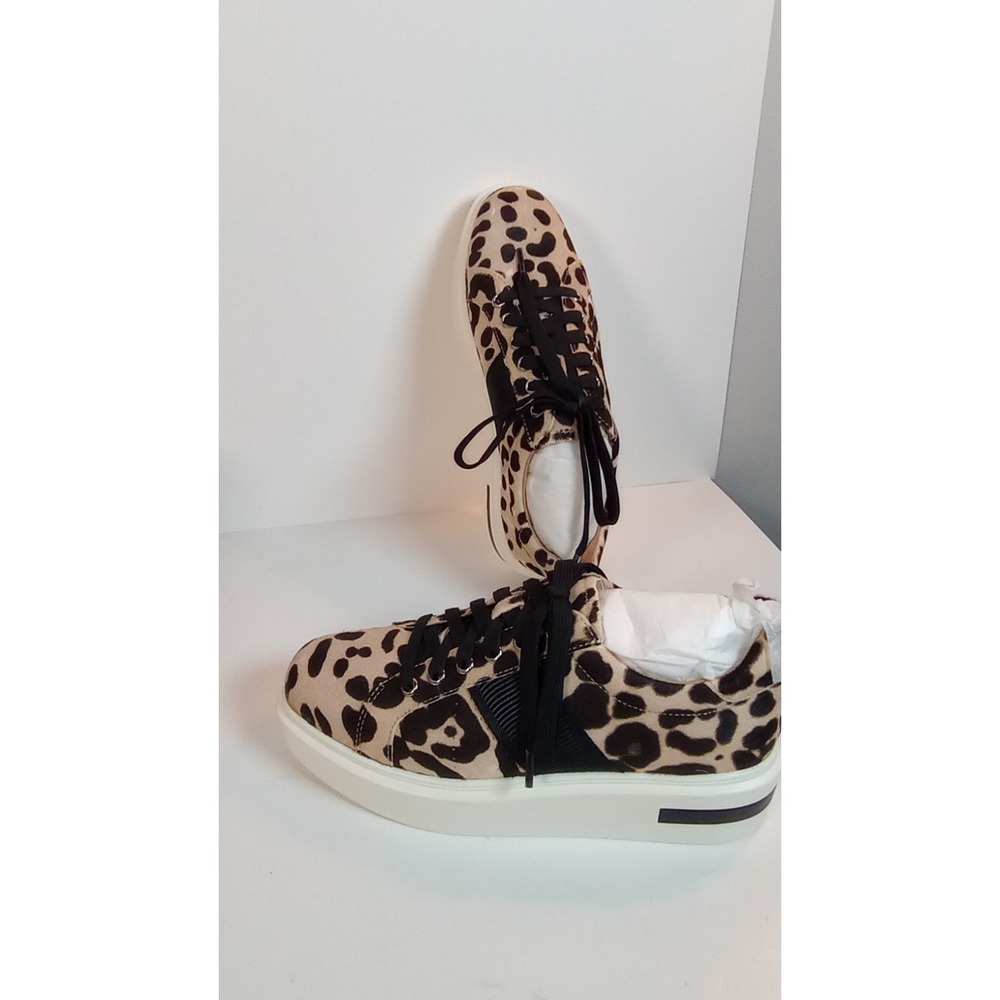 NEW Linea Paolo Cheetah Print Platform Sneaker Kendra Shoe Leather Trim Sz 5.5 M